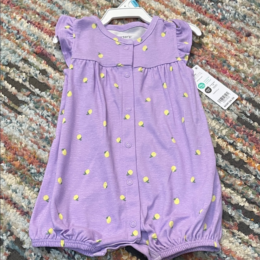 Carter's Purple Romper with Yellow Details